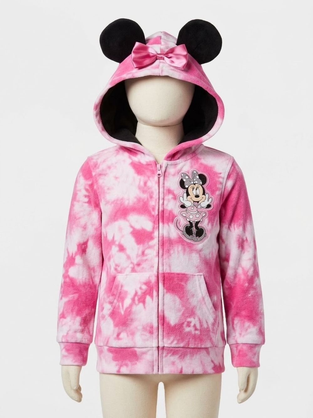 Disney Pink Tie-Dye Minnie Mouse Hoodie with Ear Hood
